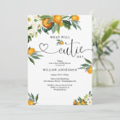 What Will Cutie Be Citrus Lemon Bridal Shower 招待状 (スタンド正面)