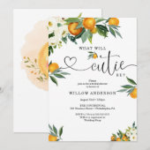 What Will Cutie Be Citrus Lemon Bridal Shower 招待状 (正面/裏面)