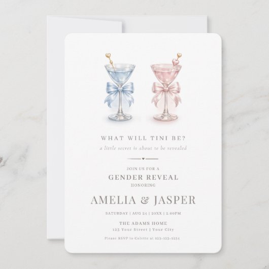 What Will Tini Be Gender Reveal 招待状 (正面)