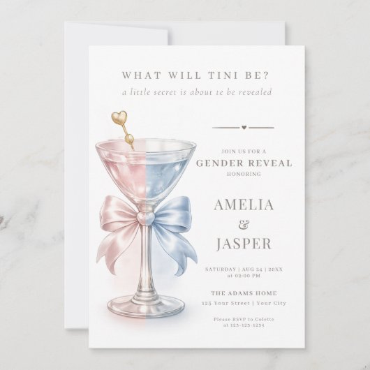 What Will Tini Be Simple Gender Reveal 招待状 (正面)