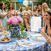 What Would She Choose? Blue Bridal Shower game 招待状