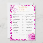 What Would She Choose? Pink Bridal Shower game 招待状 (正面)