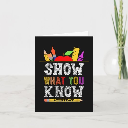 What You Know おもしろい Exam Testing Day Students Teac カード (正面)