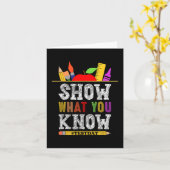 What You Know おもしろい Exam Testing Day Students Teac カード (黄色い花)