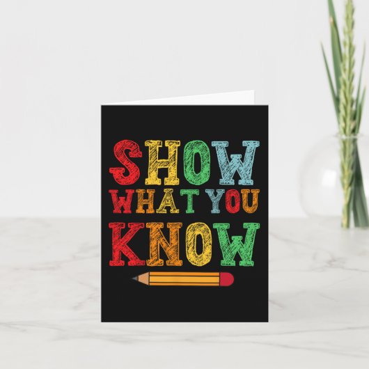 What You Know おもしろい Exam Testing Day Students Teac カード (正面)