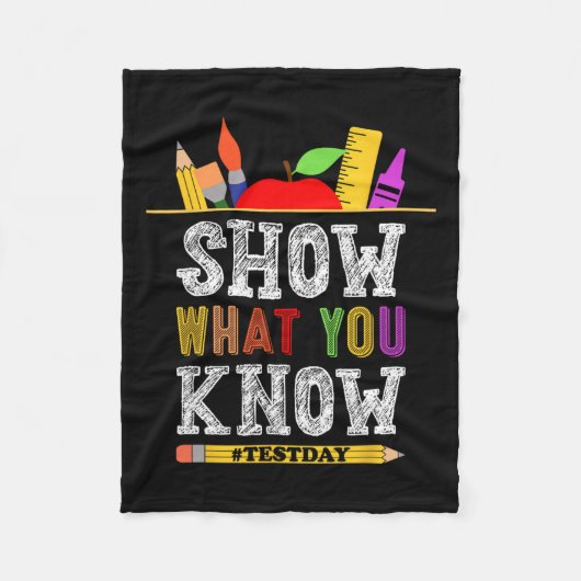 What You Know おもしろい Exam Testing Day Students Teac フリースブランケット (正面)