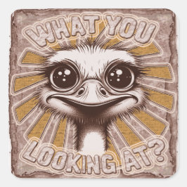 "What You Looking At Ostrich" Sticker Sheet スクエアシール