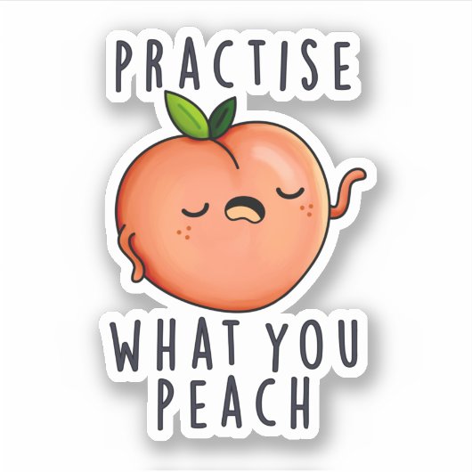 What You Peach Fruit 前向き Punの練習 シール (正面)