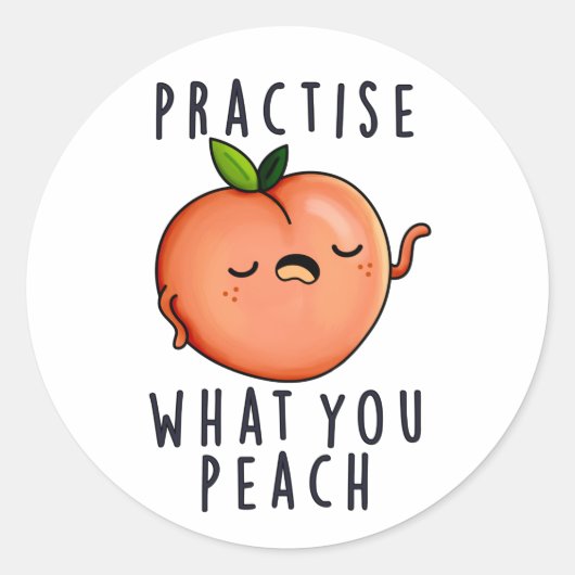 What You Peach Fruit 前向き Punの練習 ラウンドシール (正面)