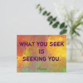 What You seek Rumi引用文タイポグラフィ ポストカード (スタンド正面)