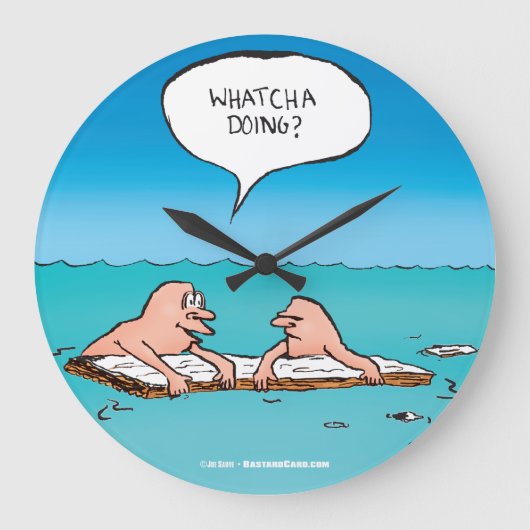 Whatchaのすることか。 おもしろいな難破の漫画 ラージ壁時計 (正面)