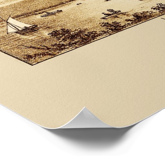 Whatcom Washington Panoramic Map 1888  ポスター (角)