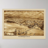 Whatcom Washington Panoramic Map 1888  ポスター (正面)