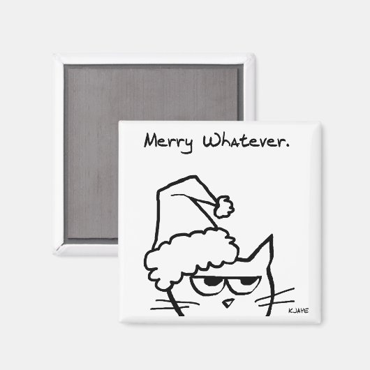 Whatever メリー - Grumpy Christmas from the Cat マグネット (正面/裏面)