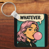 “Whatever” レトロコミック キーホルダー (正面)