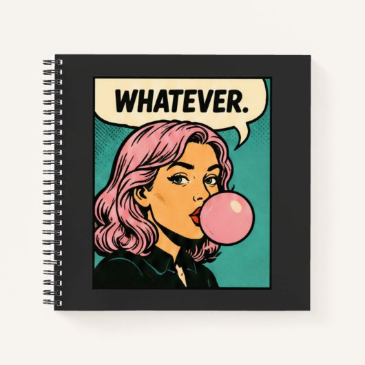 “Whatever” レトロコミック ノートブック (正面)
