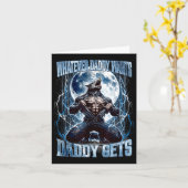 Whatever Daddy Wants Daddy Gets Funny Alpha Wolf M カード (黄色い花)