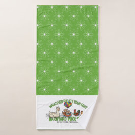 Whatever Floats Your Goat Green Daisy Towel バスタオル