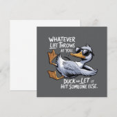 Whatever Life Throws At You Funny Sarcastic Duck  招待状 (正面/裏面)