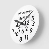 Whatever Retired ラウンド壁時計 (傾斜)