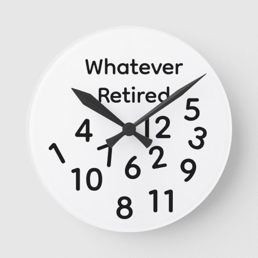 Whatever Retired ラウンド壁時計 (正面)