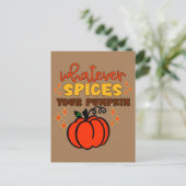 Whatever Spices Your Pumpkin - Fall Pumpkin Spice ポストカード (スタンド正面)