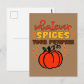 Whatever Spices Your Pumpkin - Fall Pumpkin Spice ポストカード (正面/裏面)