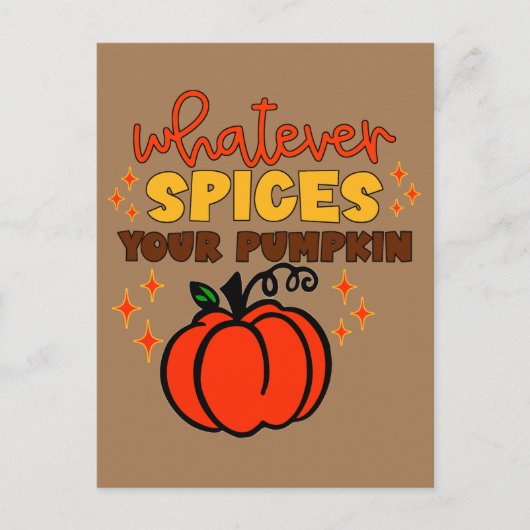 Whatever Spices Your Pumpkin - Fall Pumpkin Spice ポストカード (正面)