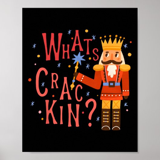 whatsクラッキンおもしろいクリスマスくるみ割りクリスマス男性を見る ポスター (正面)