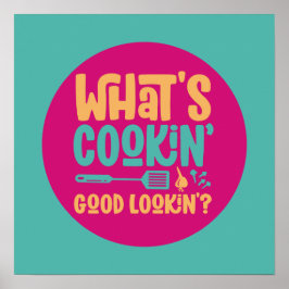 What's 料理Good Looking おもしろい Kitchen Art ポスター