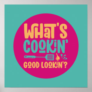 What's 料理Good Looking おもしろい Kitchen Art ポスター