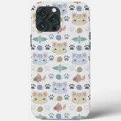 What's Cool, Kitty Cat グレーとベージュのCase-Mateケース Case-Mate iPhoneケース (裏面)