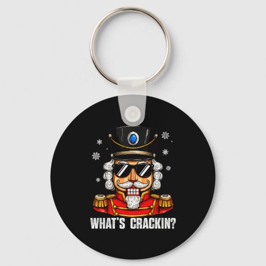 Whats Crackin Funny Nutcracker Pjs Christmas Xmas  キーホルダー (正面)
