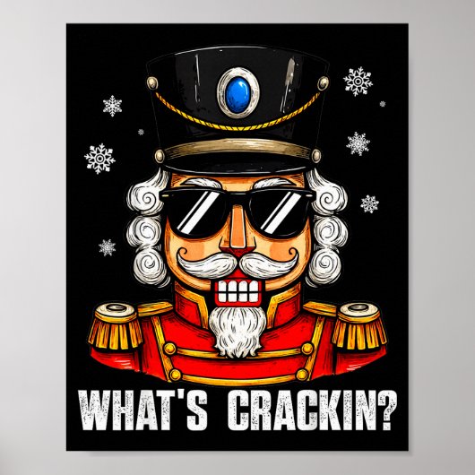 Whats Crackin Funny Nutcracker Pjs Christmas Xmas  ポスター (正面)
