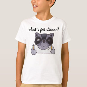 What's For Dinner Cute Cartoon Raccoon T-Shirt Tシャツ