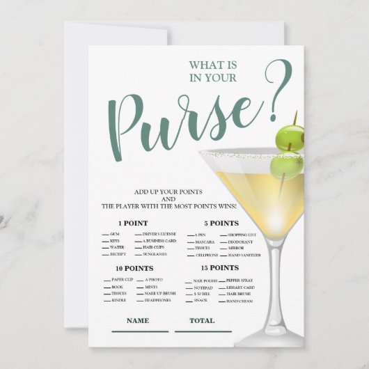 What's in財布のブライダルエレガントシャワーの招待状 招待状 (正面)