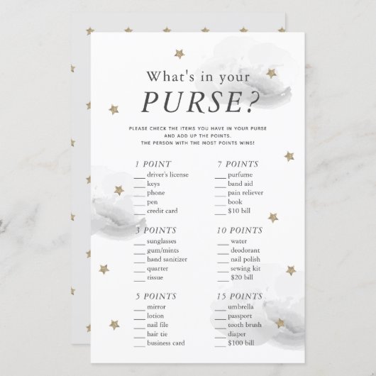 What's in Your Compending Star Gray Baby Shower Ga (正面/裏面)