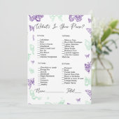 What's In Your Compush Butterflyブライダルシャワー 招待状 (スタンド正面)