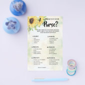 What's in your Howard Sunflowers Shower Game Card チラシ (シングル)