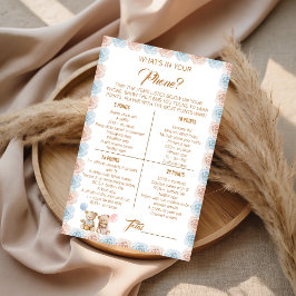 What's in Your Phone Game Card Teddy Bear