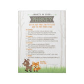 What's In Your Phone Woodland Baby Shower Game ノートパッド (回転)