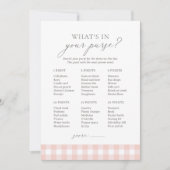 What's in Your Pink Gingham Baby Shower Game 招待状 (正面)