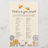 What's In Your Poward Bee Baby Shower Game Card (正面)