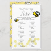 What's In Your Poward Bee White Baby Shower Game (正面/裏面)