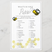 What's In Your Poward Bee White Baby Shower Game (正面)