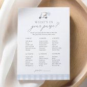 What's in Your Poward Golf Baby Shower Game 招待状