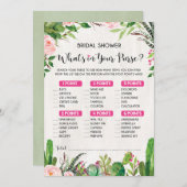 What's in Your Powsing Fiestaブライダルシャワーゲーム 招待状 (正面/裏面)