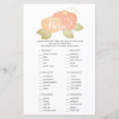 What's in Your Pumpkin Baby Shower Game (正面)
