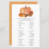 What's in Your Pumpkin Baby Shower Game (正面/裏面)