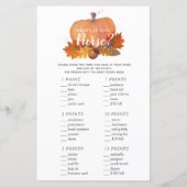 What's in Your Pumpkin Baby Shower Game (正面)
